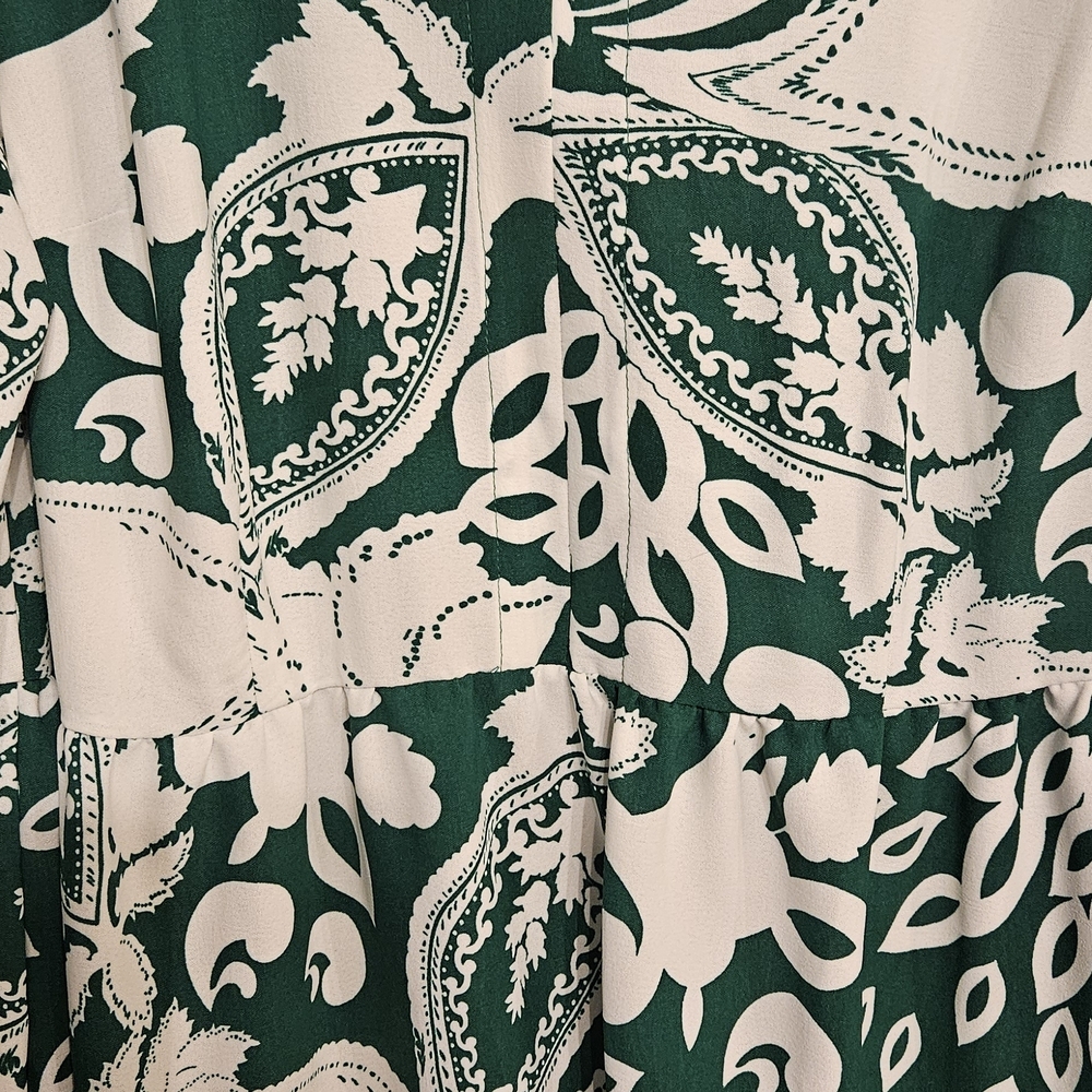 Vibrant Green and White Midi To Maxi Dress NWOT - Picture 6 of 7